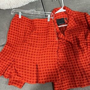 EUC Carlisle thick orange suit - skirt size 0 & blazer size 2